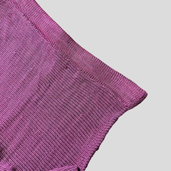 Tamara Catz Trumpet Knit Skirt Medium Burgundy High Rise Knee Length Ruffle Hem - Picture 11 of 15